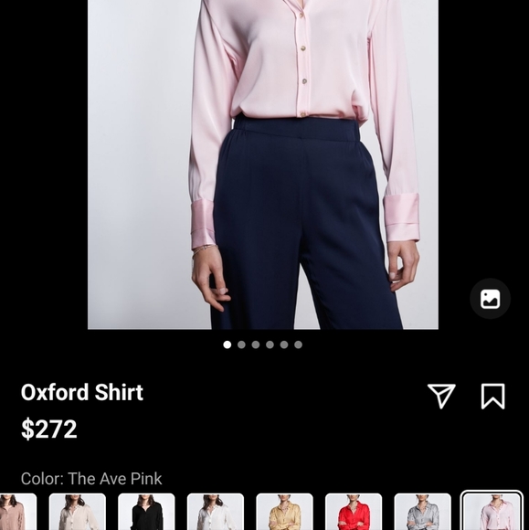 Two blouses by Nouvelle Palm Beach Silk Button Down Tunic Spring Pink & Blue - Picture 5 of 6